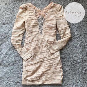 Free People Ballet Look Of Love Ruched Crinkle Bodycon Dress 6